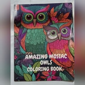 Colorful Owl Mosaic Coloring Book